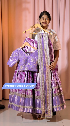 [DP084] Traditional Pattu Ready-Wear Half Saree