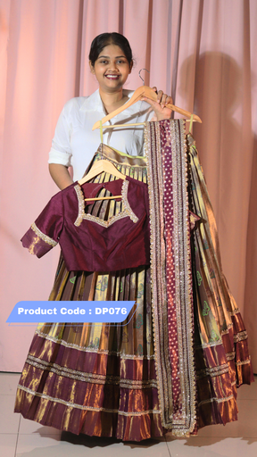 [DP076] Premium Pattu Ready-Wear Half Saree