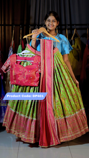 [DP401] DP401 - Ashadam Sale Half Saree Clearance Sale