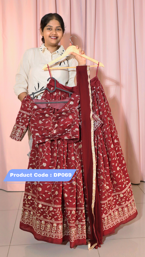 [DP069] Custom Made Designer Half Saree - Ready Wear