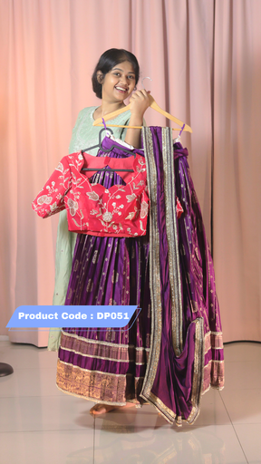 [DP051] Premium Pattu Ready-Wear Half Saree