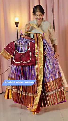 [DP046] Premium Pattu Ready-Wear Half Saree