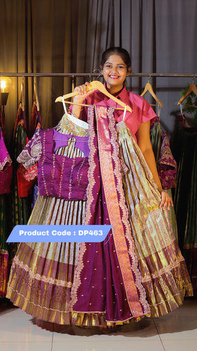 [DP463] DP463 - Premium Kanchi Pattu Half Saree