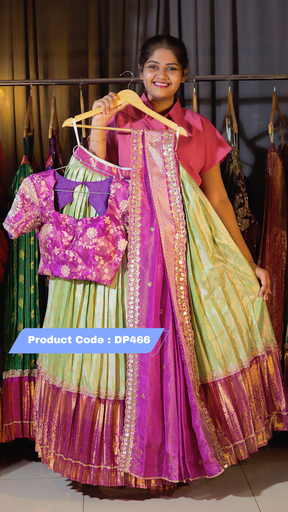 [DP466] DP466 - Premium Kanchi Pattu Half Saree