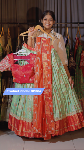 [DP384] DP384 - Premium Pattu Ready-Wear Half Saree