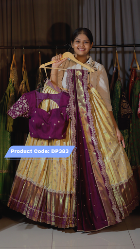 [DP383] DP383 - Premium Pattu Ready-Wear Half Saree