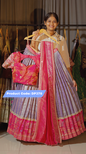 [DP376] DP376 - Premium Pattu Ready-Wear Half Saree