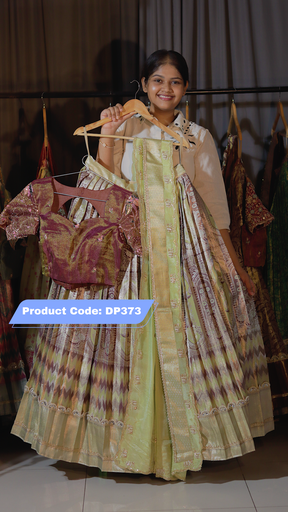 [DP373] DP373 - Premium Pattu Ready-Wear Half Saree