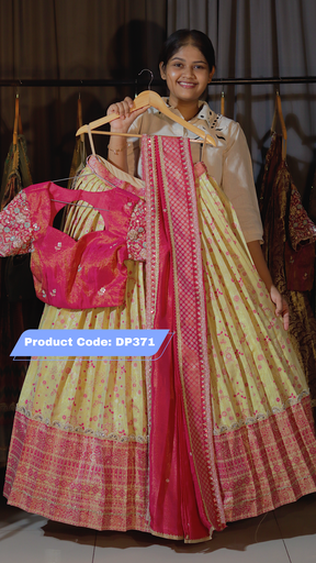 [DP371] DP371 - Premium Pattu Ready-Wear Half Saree