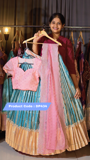 [DP434] DP434 - RAKSHA BANDAN KANCHI PATTU HALF SAREE