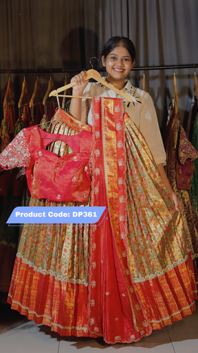 [DP361] DP361 - Premium Pattu Ready-Wear Half Saree